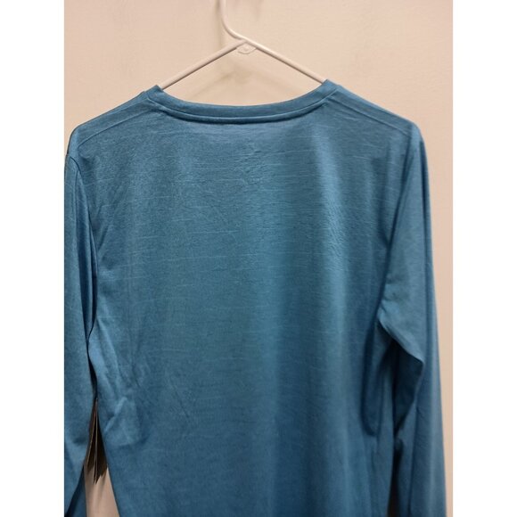 New Balance Mens Athletic Top Medium Blue Sport Tech Long Sleeve Pullover Tee - Picture 9 of 9